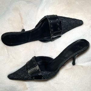 Vintage Dior Monogram Logo Mule Kitten Heel 39.5